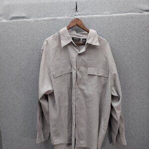 Southpole Shirt Mens Extra Large Long Sleeve Button Up Gray Logo Peral Buttons
